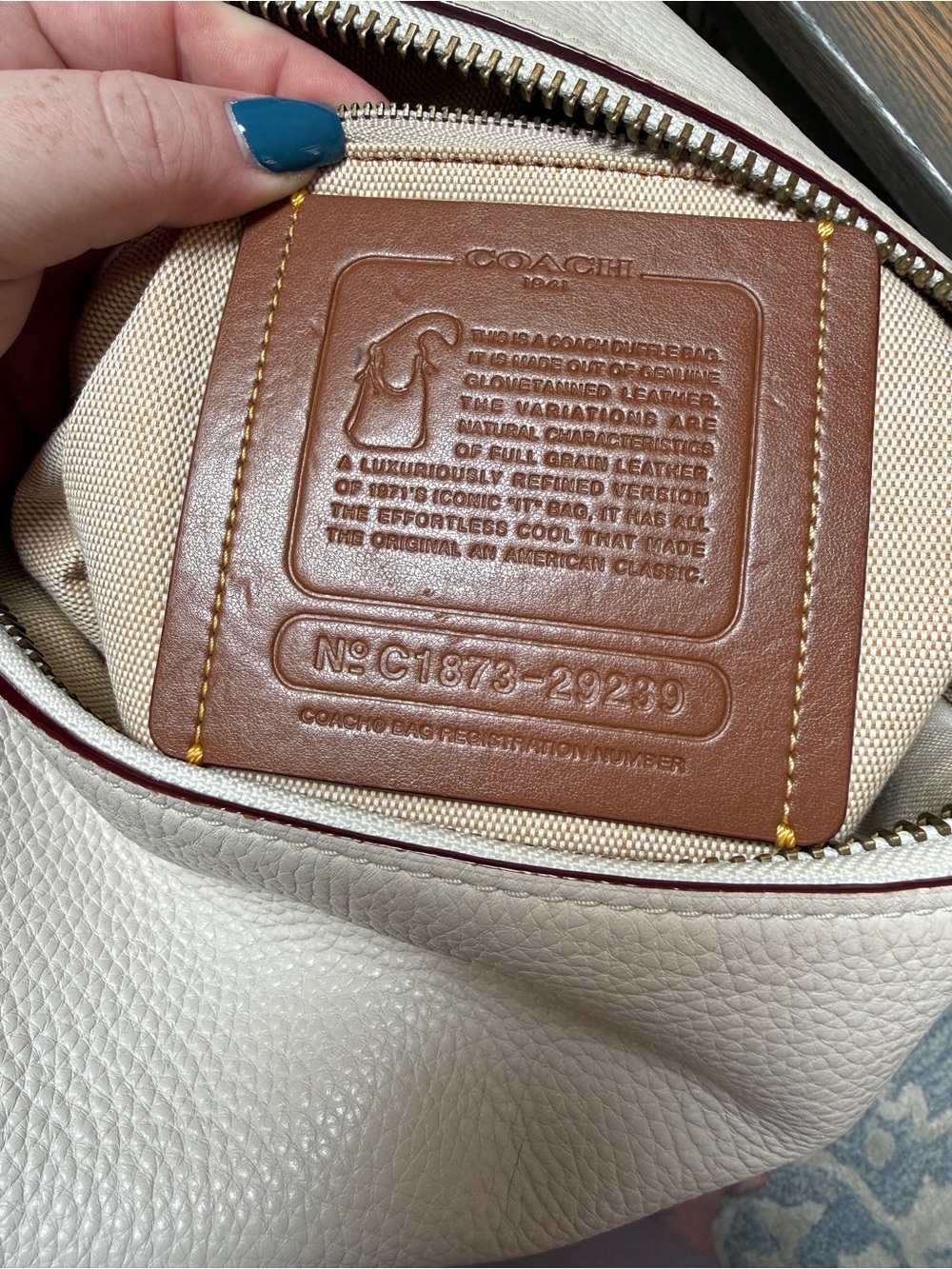 Coach Duffle Bag with Tea Rose and Rivets - Picture 13 of 13